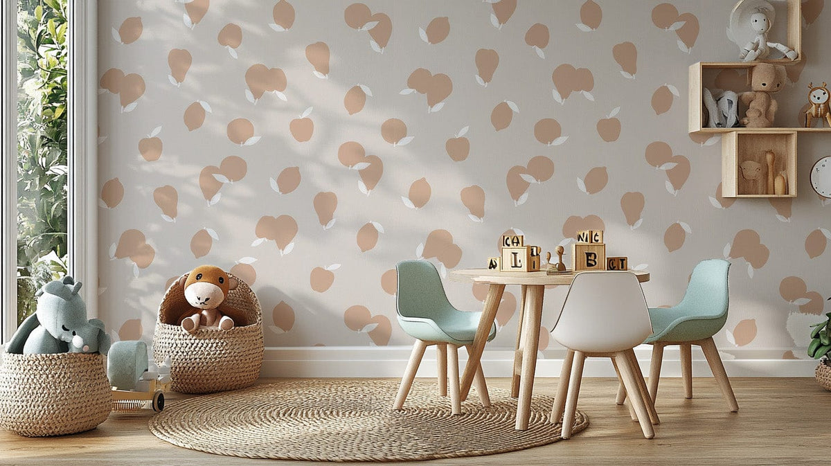 Fruit-filled wallpaper with gentle colors, C77