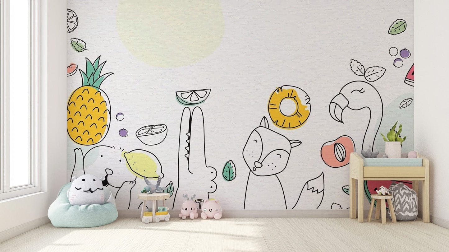 Fun fruity wallpaper for kids' vibrant rooms Kids-15
