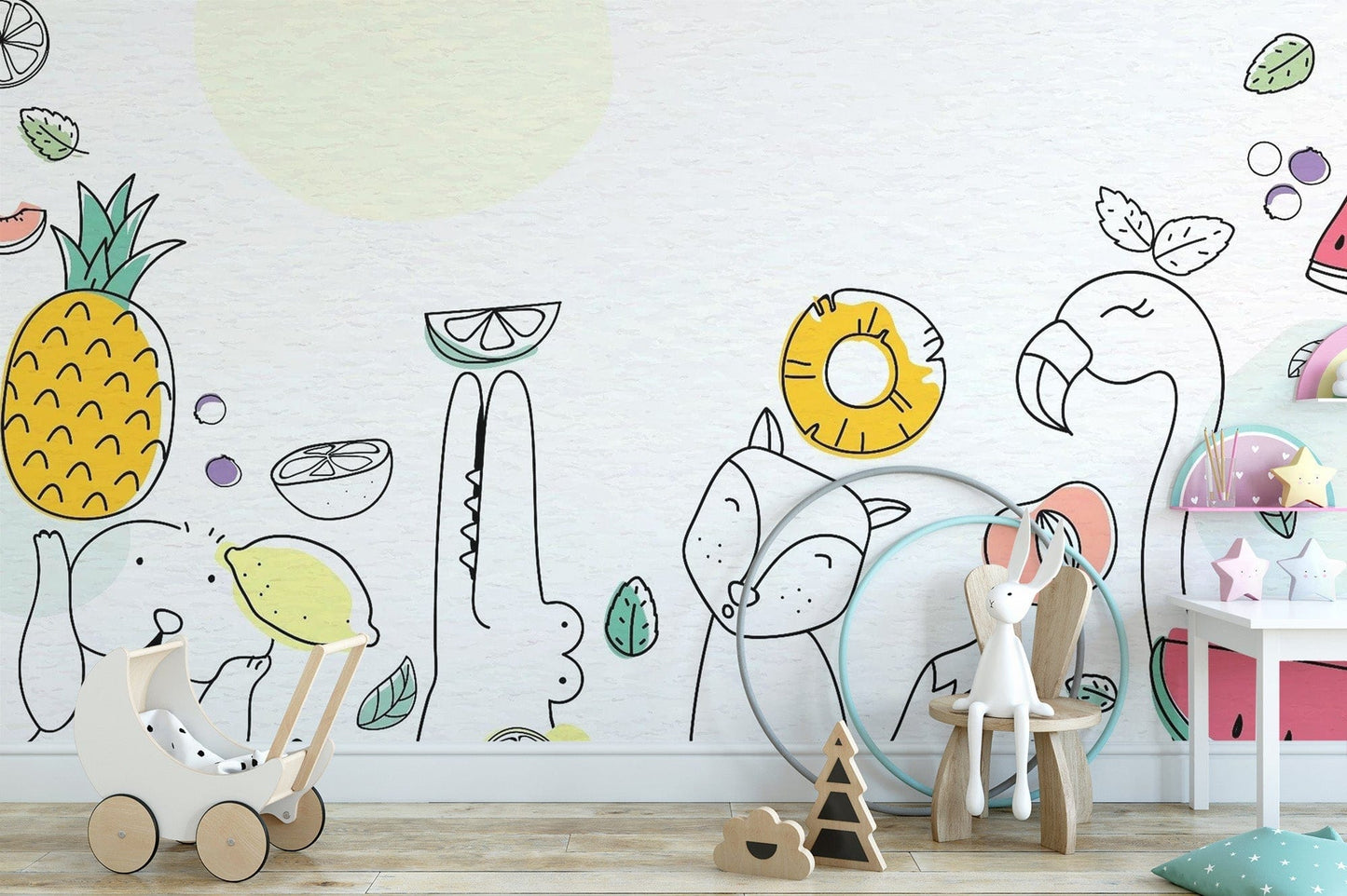 Colorful mural for children's nursery walls Kids-15
