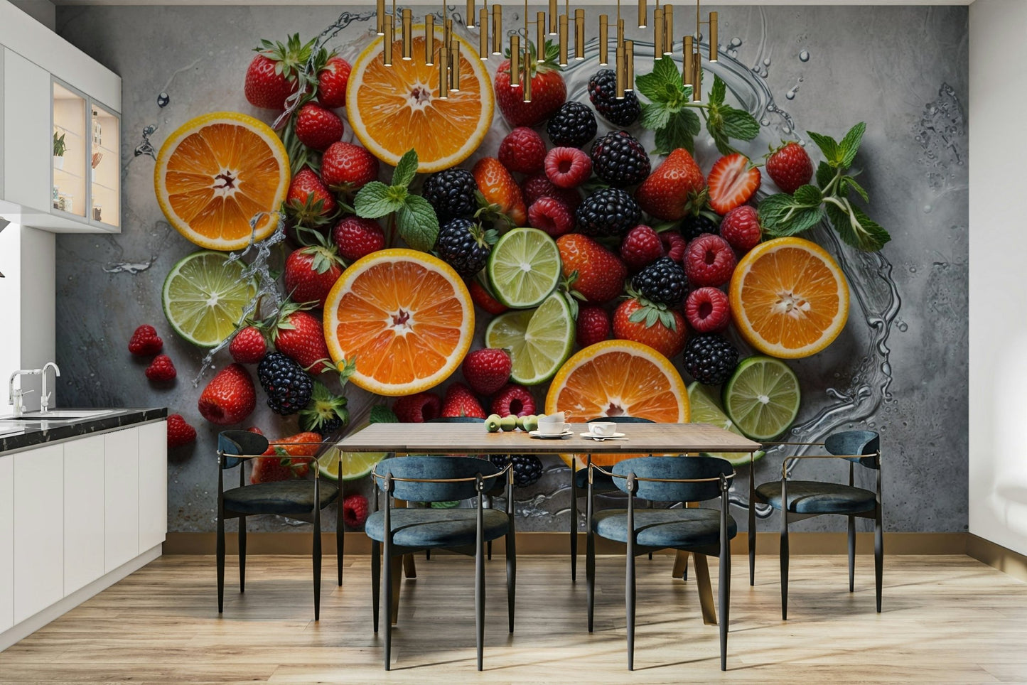 The colors are bold and rich, like bright reds, oranges, yellows, and greens.

