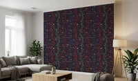 Hallway view of Fuchsia Night Woodland Branches with Birds wallpaper pattern