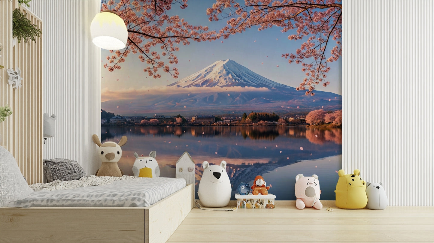 A contemplative flower branch wallpaper mural for a feature wall.

