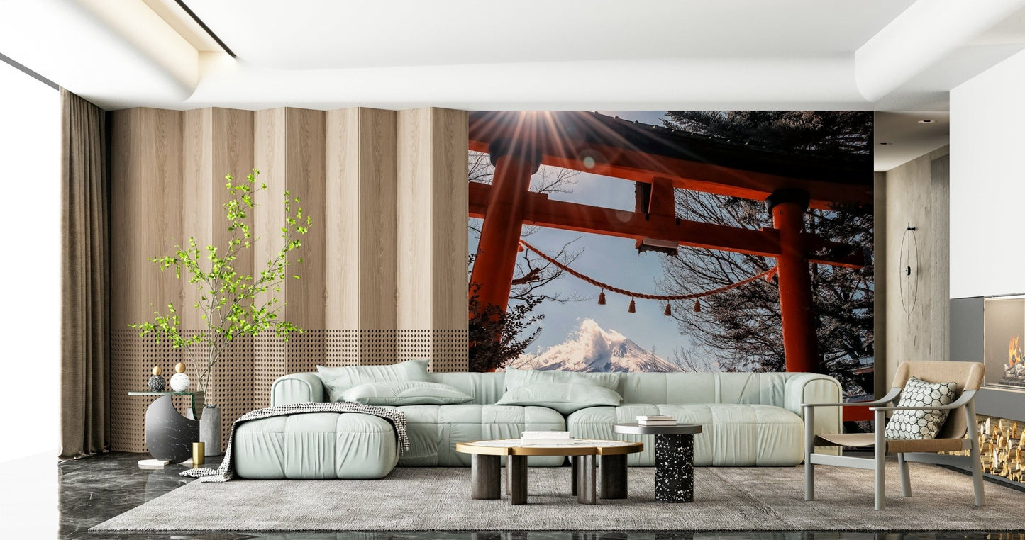 Fuji Gate Sunbeams Wall Mural