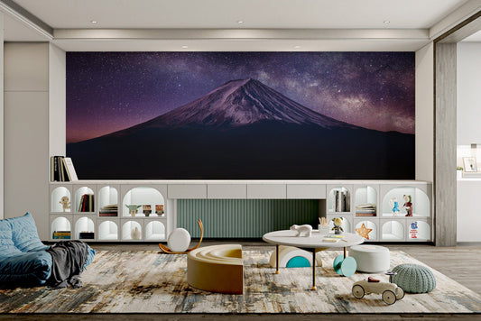 Fuji Mountain with Milky Way stars
