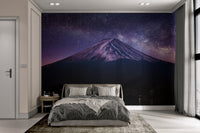 Night sky mountain wallpaper design
