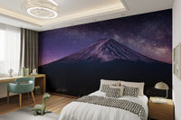 Mount Fuji glowing in night view
