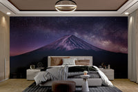 Star-filled sky over Mount Fuji
