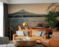 Nature inspired Fuji's Lakeside Calm wall mural for a feature wall.