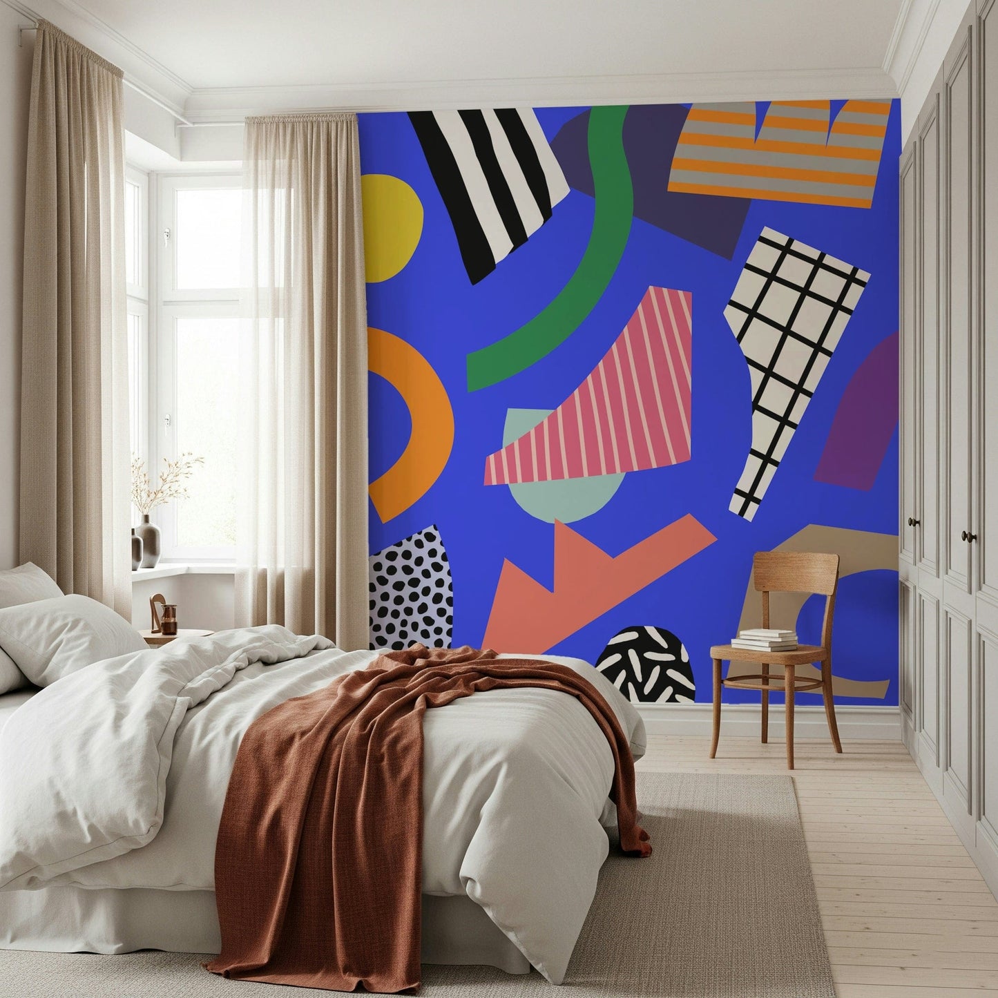 A contemplative gentle design wallpaper mural for a feature wall.