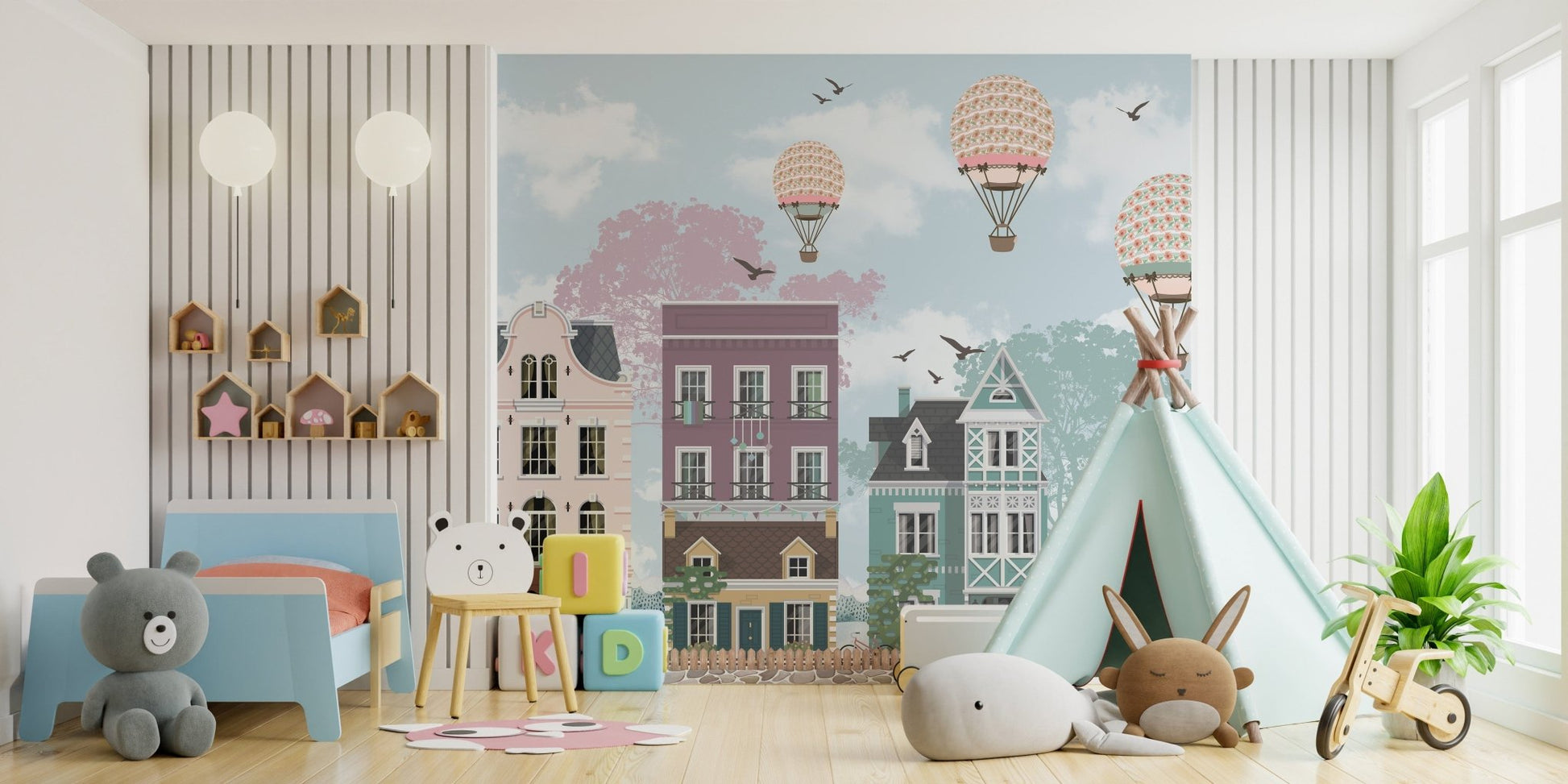 Funky City View kids Room Wallpaper - Giffywalls A577