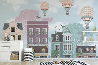 Funky City View wallpaper transforms nursery decor A577