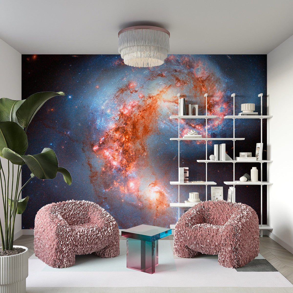 A wall mural of a cosmic landscape. GD3571

