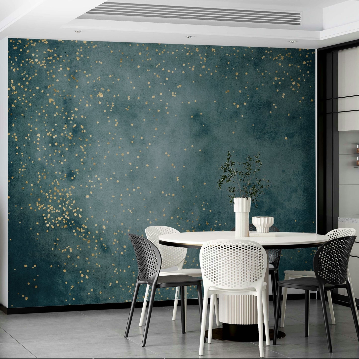 Deep sea blue with cosmic dust wall mural for rooms.

