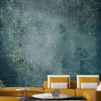 Elegant sea blue galactic dust wall mural design.

