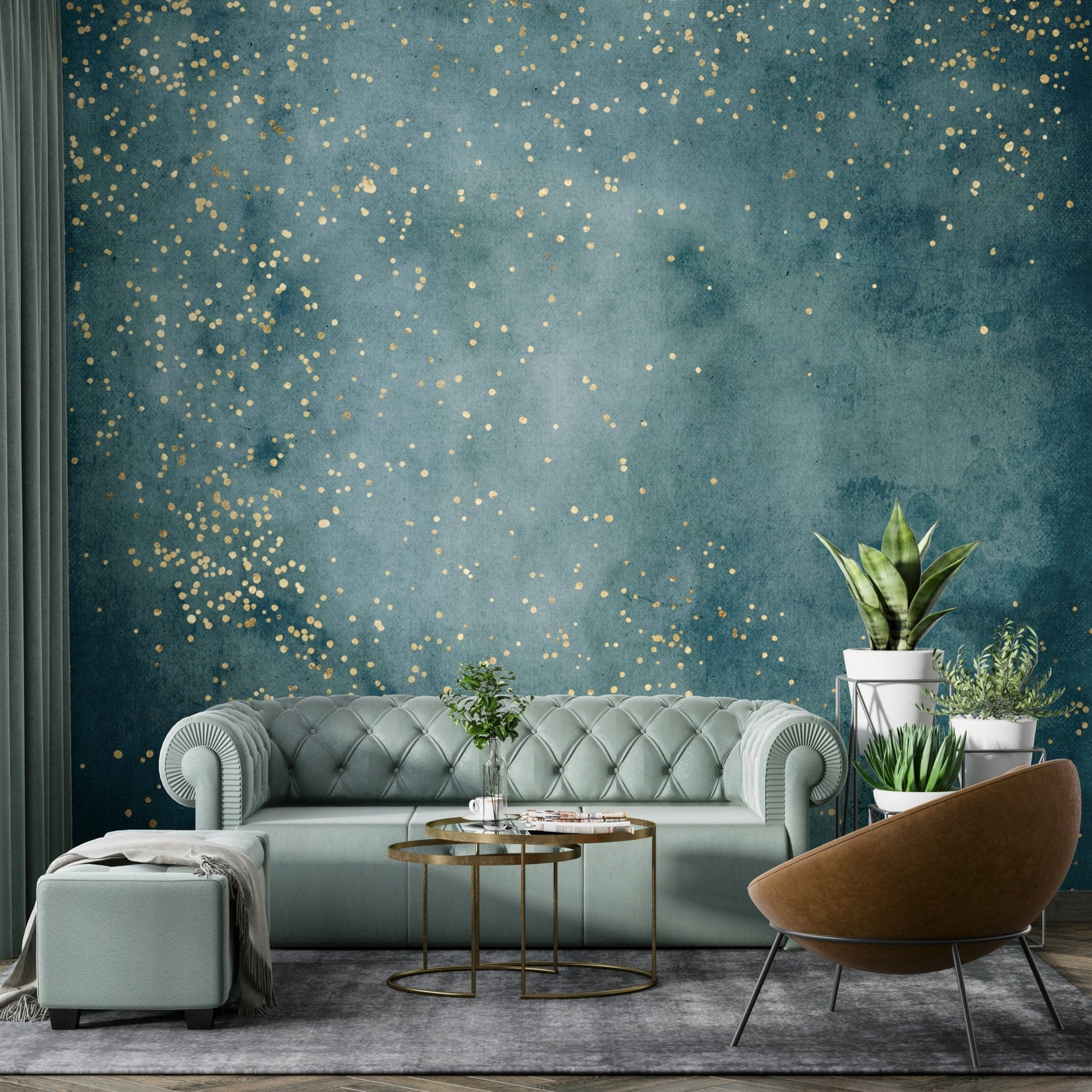 Transform your space with Galactic Dust sea blue mural.

