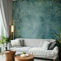 Stunning sea blue dust galaxy mural for bedrooms.

