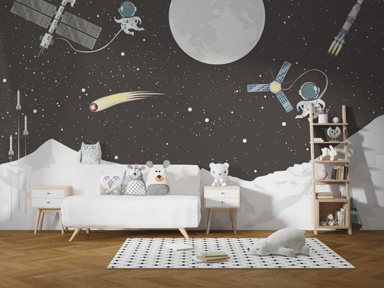 Astronaut mural wallpaper for boys' room C332
