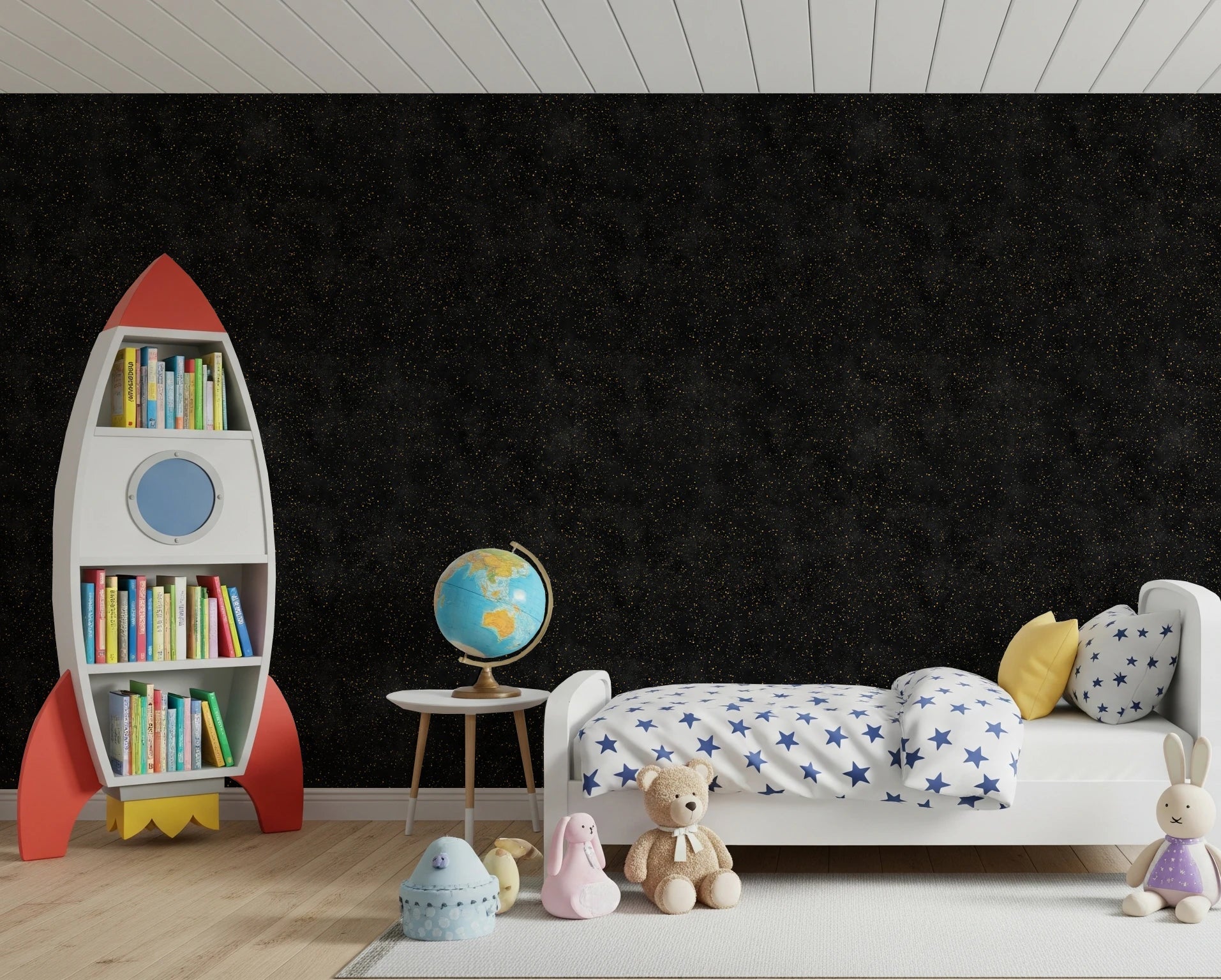 A subtle starry effect appears across this Charcoal Wallpaper surface