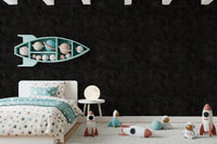 Galactic Star Field Charcoal Wallpaper shows a scattered cosmic-style pattern