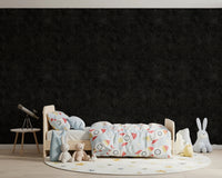 Children room featuring Charcoal Wallpaper with a Galactic Star Field pattern