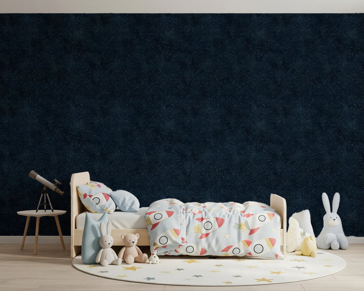 Kids room with Galactic Star Field - Midnight wallpaper and starry navy texture, GD8812
