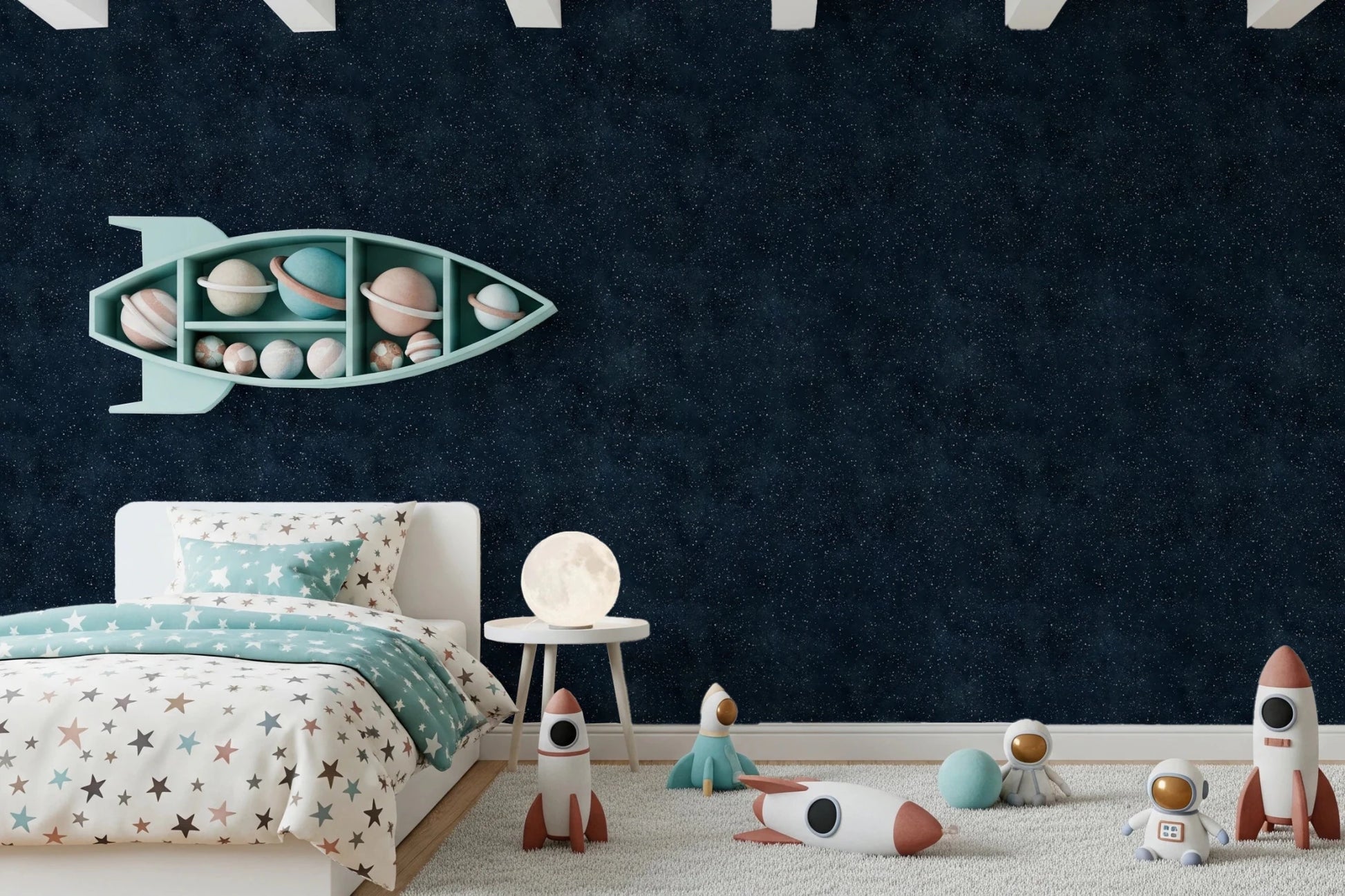 Dark moody tones shape this Midnight wallpaper with subtle galactic texture