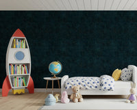 Children room featuring Petrol Wallpaper with scattered Galactic Star Field detail