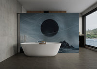 Celestial sphere above mountains
