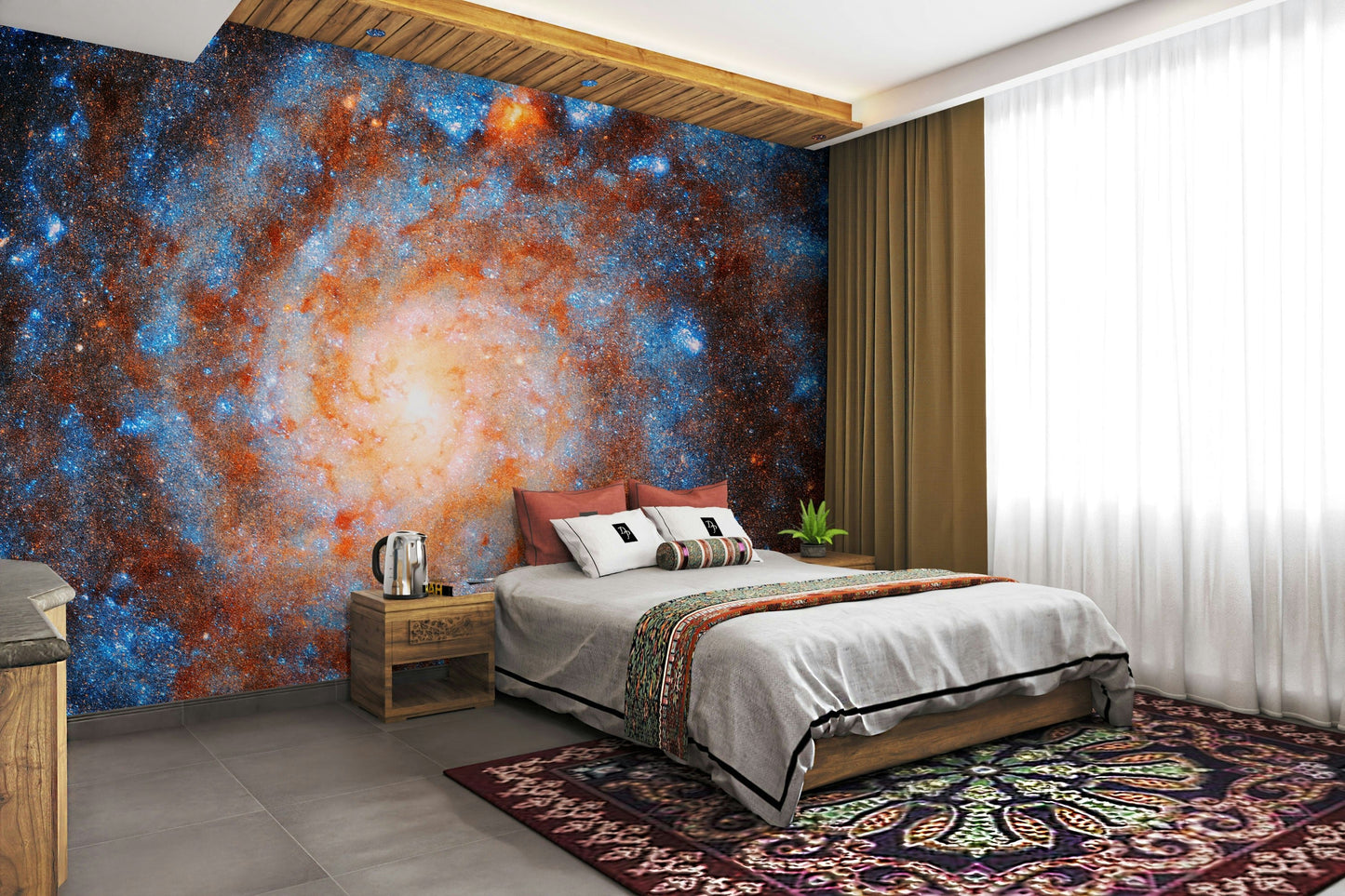 The colors are soft, muted tones of blue, purple, and black.

