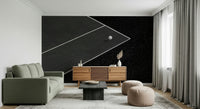 An artistic minimalist form mural for home decor.