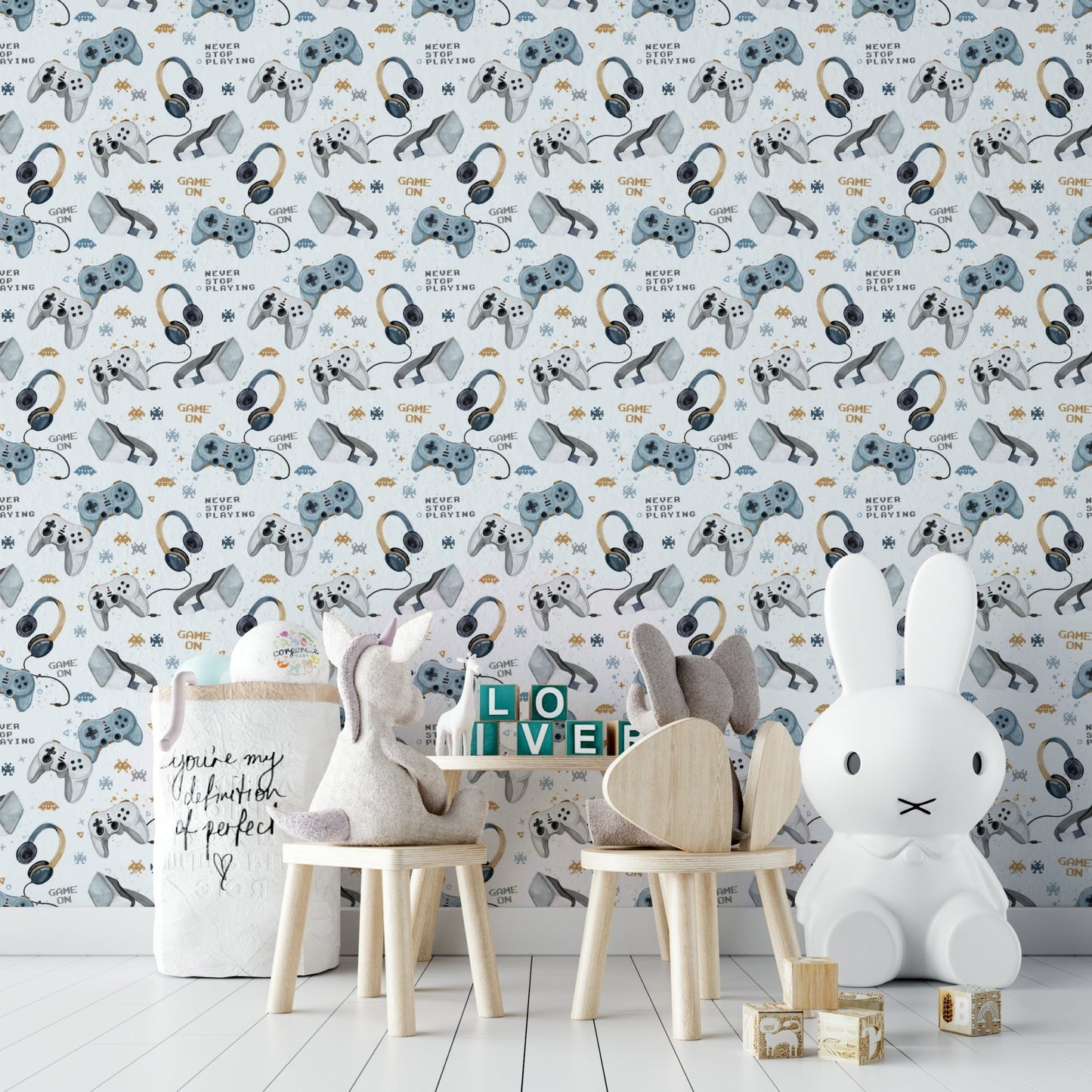 Gaming setup pattern for walls GD482

