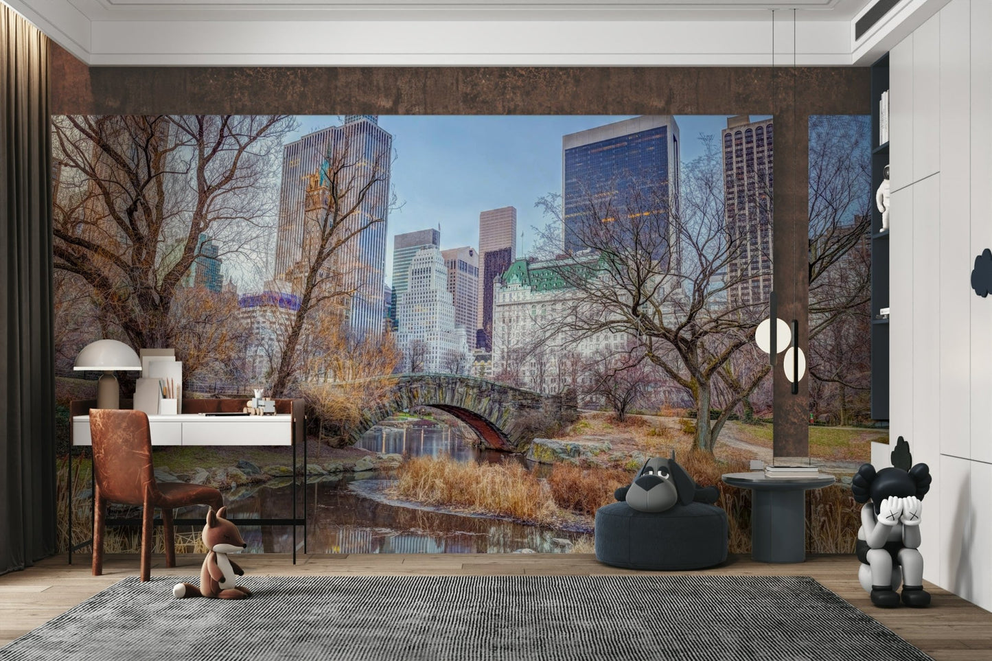Iconic New York bridge mural wallpaper

