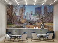 Gapstow Bridge wall mural in Central Park

