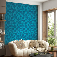 Vertical stripe mural wallpaper in floral print
