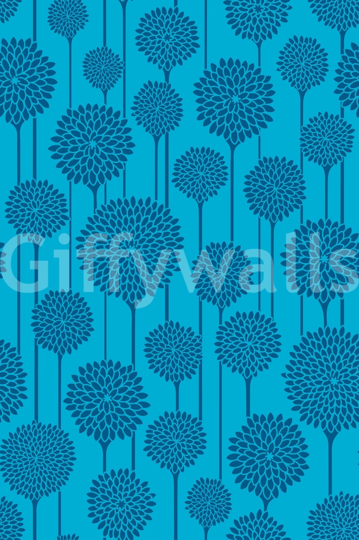 Easy peel and stick navy mural wallpaper
