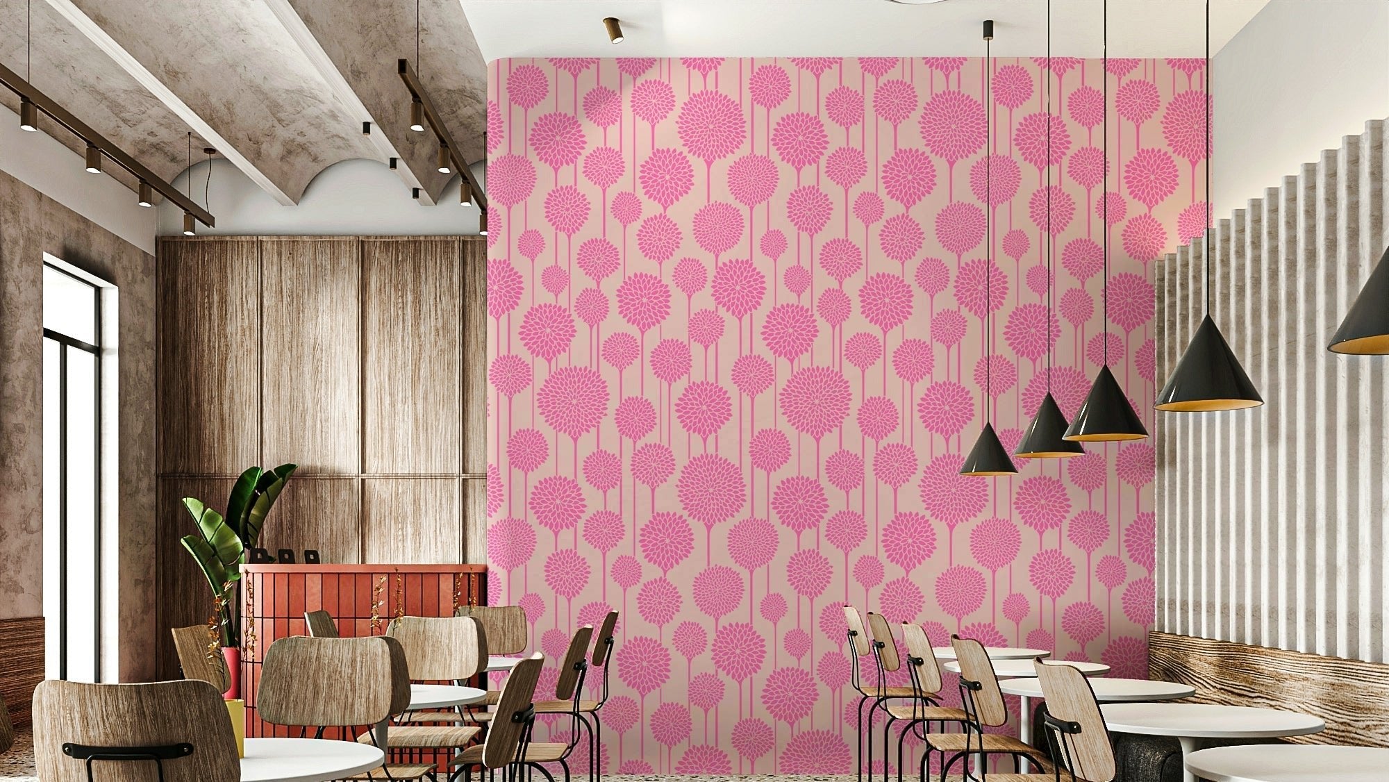 Floral stripe wallpaper for cozy bedrooms  GD2853
