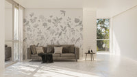 Delicate bird wallpaper with natural motifs