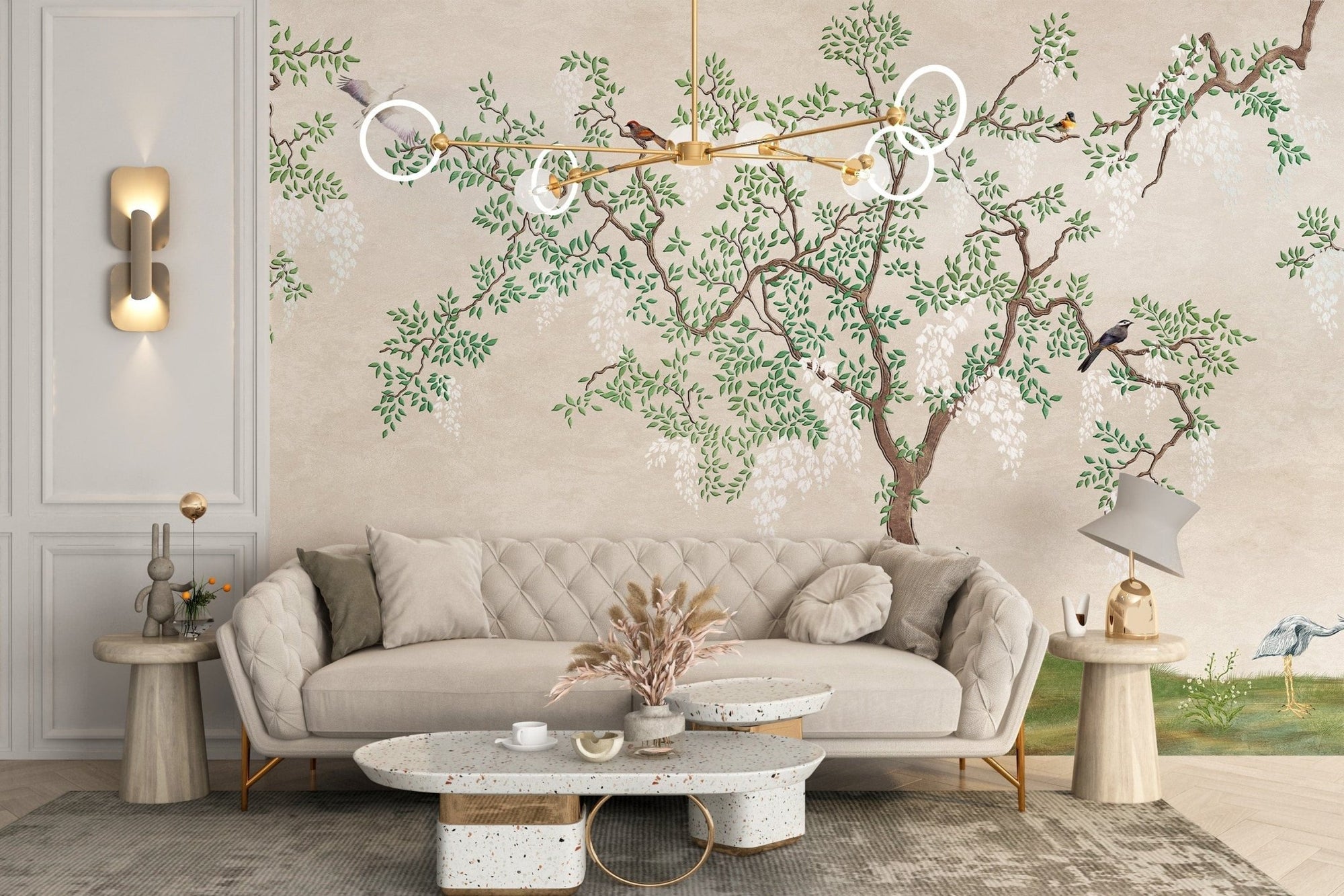 Japanese Garden Birds Wallpaper Murals B170