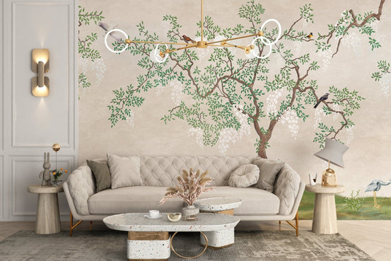 Japanese Garden Birds Wallpaper Murals B170