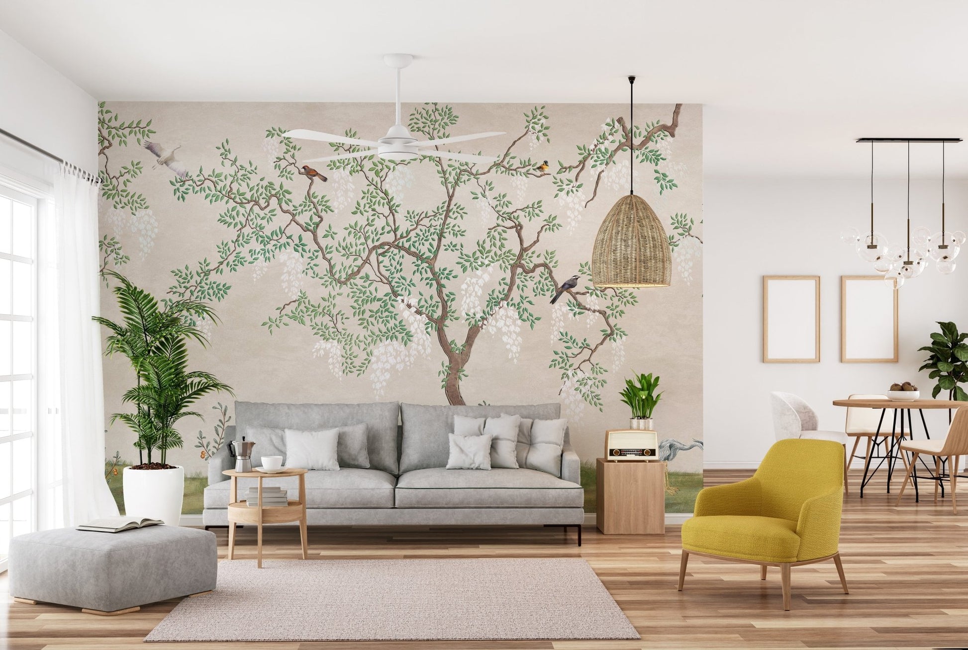 Japanese Garden Birds Wallpaper Murals - Giffywalls B170