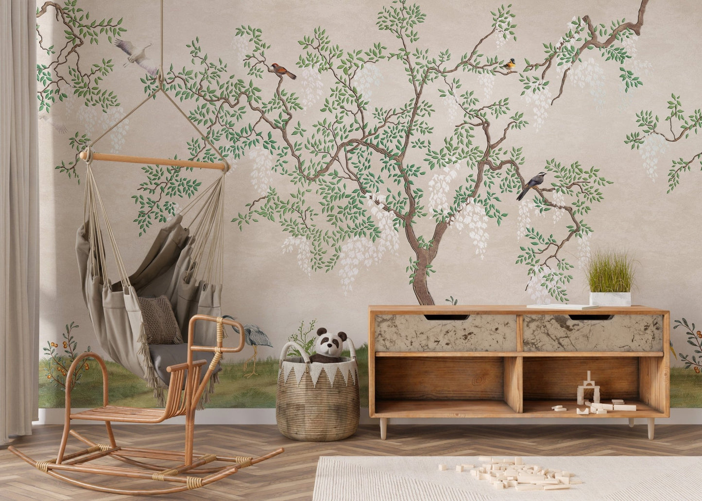 Japanese Garden Birds Wallpaper Murals - Giffywalls B170