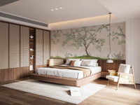 Birds in serene Japanese garden wallpaper B170