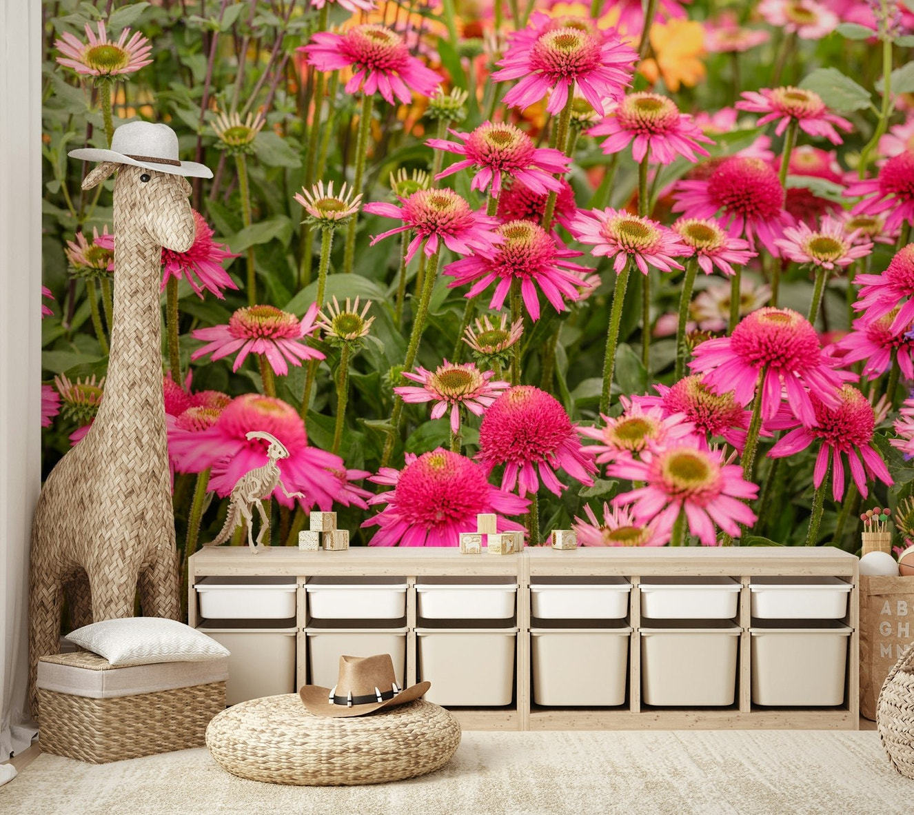 Garden Harmony in Bloom wall mural design

