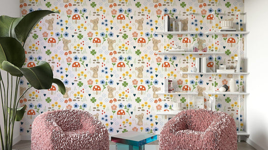 Cartoon mouse with flowers print GD349


