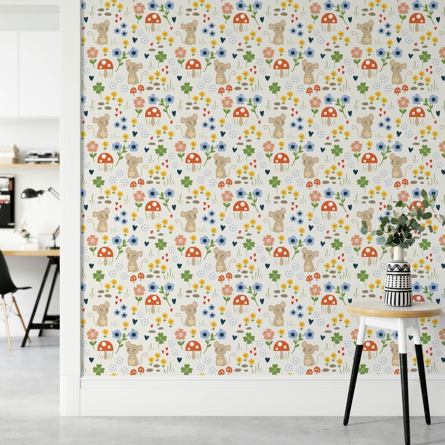 Garden critters wall covering

