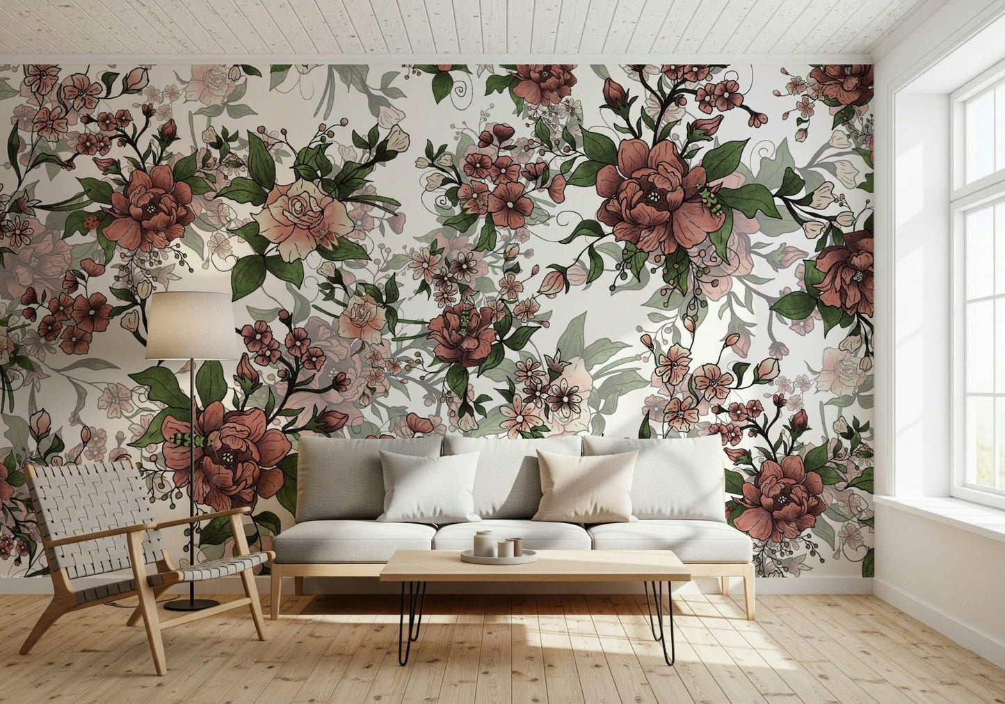 Garden of flowers and beetles Wall Mural