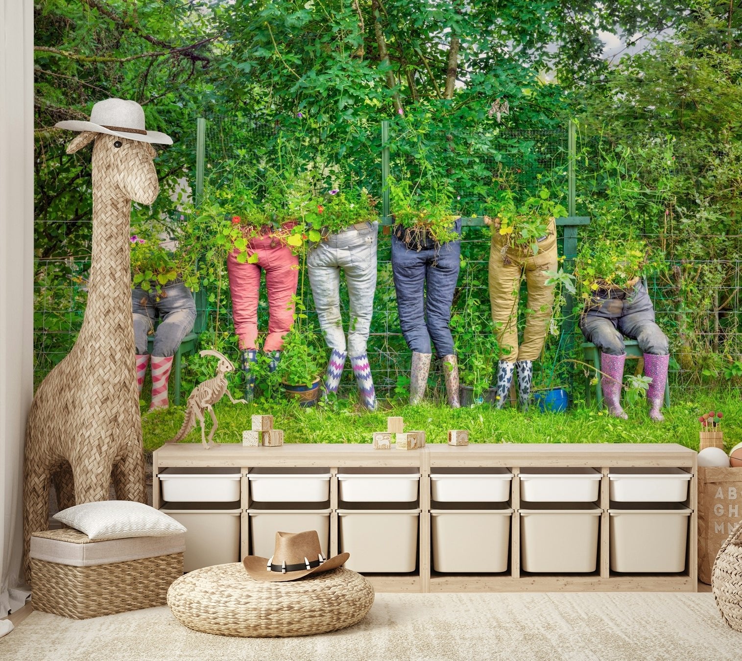 Quirky wall mural for cheerful interiors

