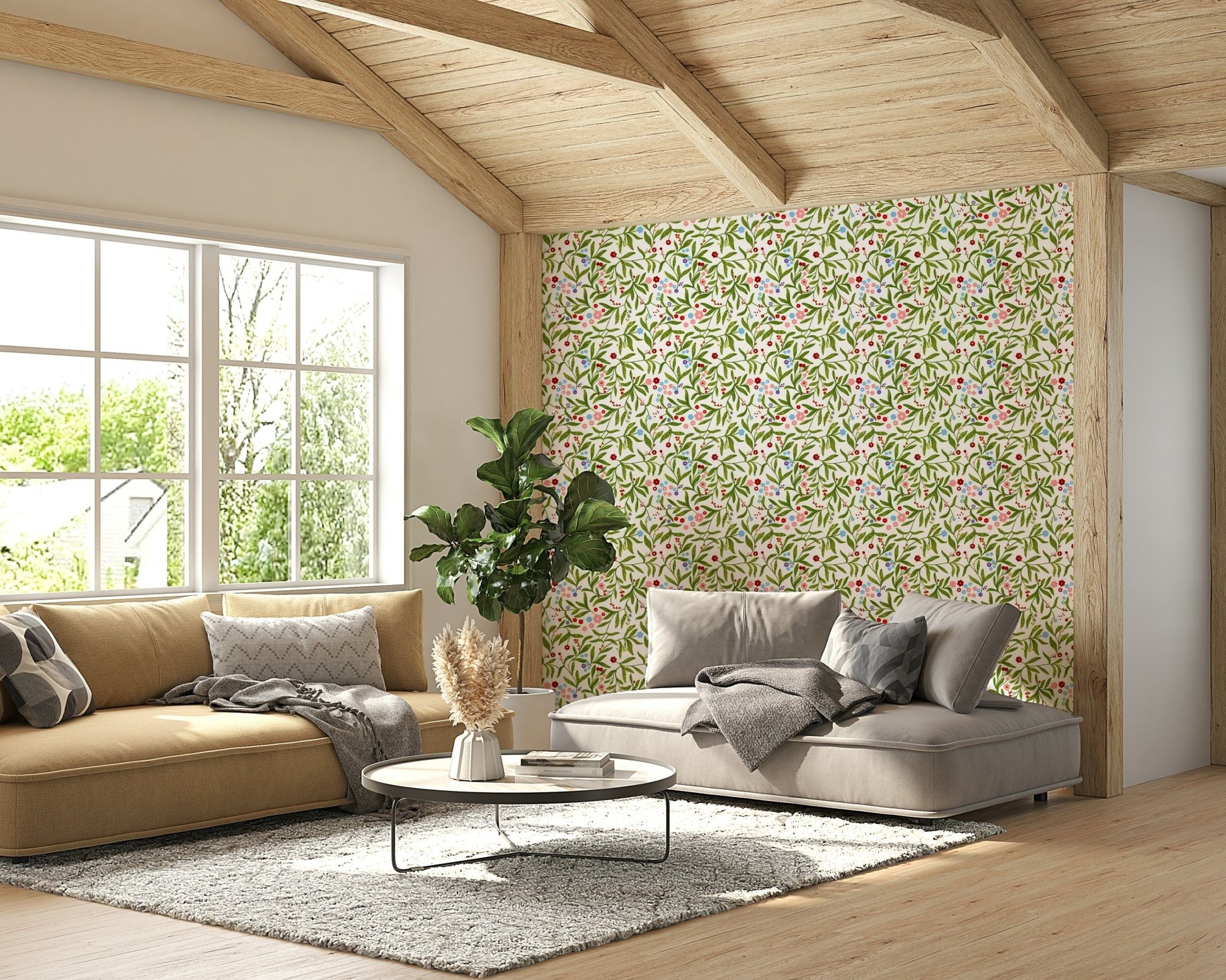 A beautiful modern art wall mural for a living room., GD4681