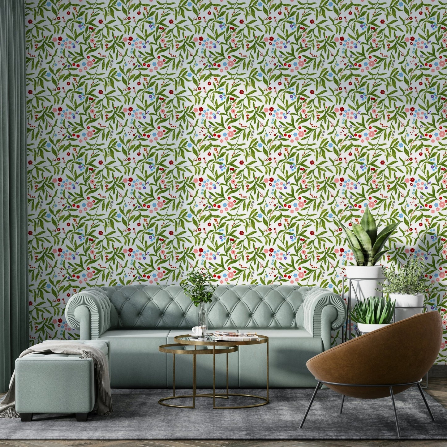 A calming festive design wallpaper mural that defines a space., GD4681