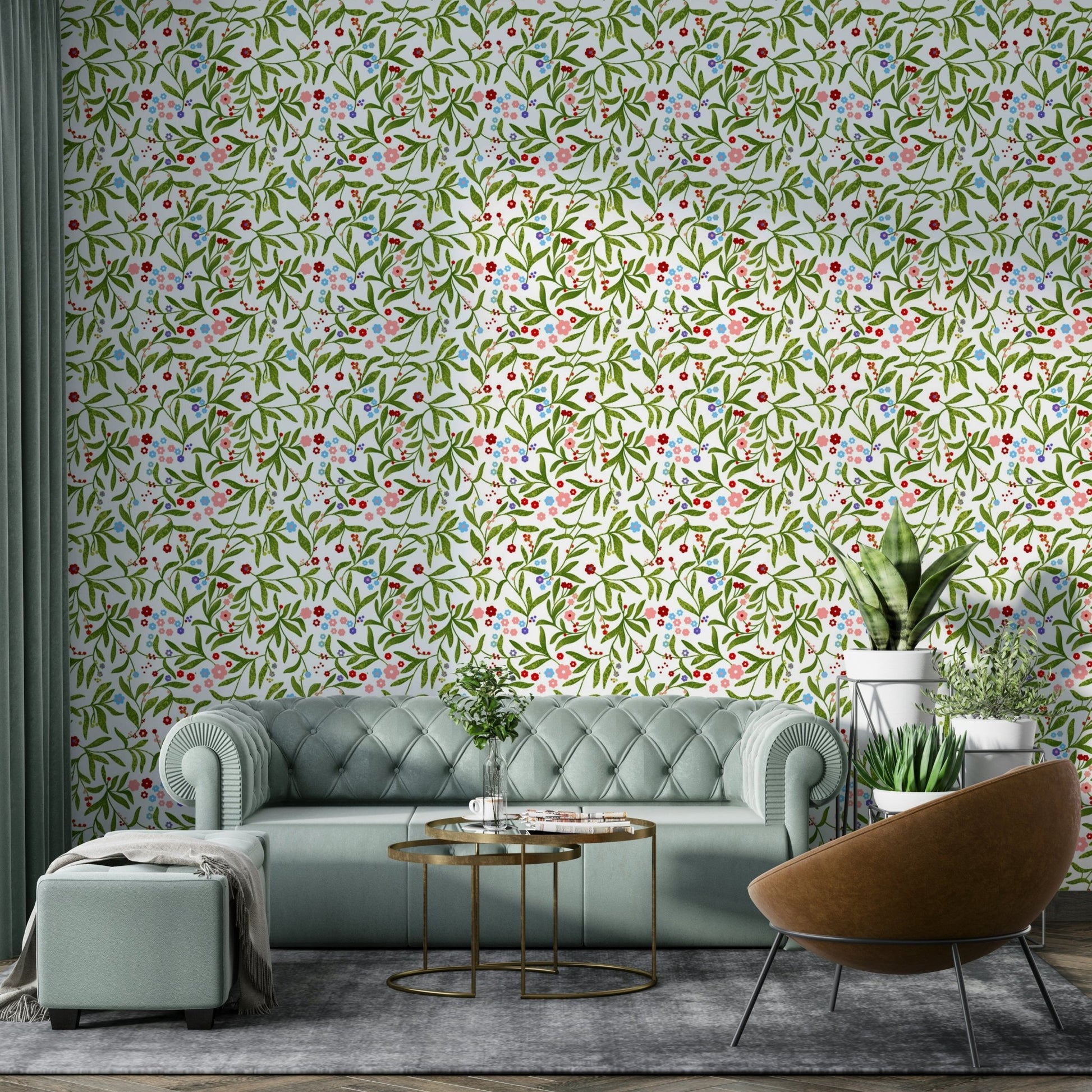 A calming festive design wallpaper mural that defines a space., GD4681